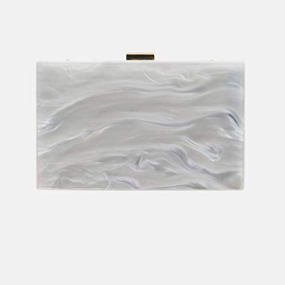 Ziggy Star Dust Clutch in White Marble - Picture 7 of 8